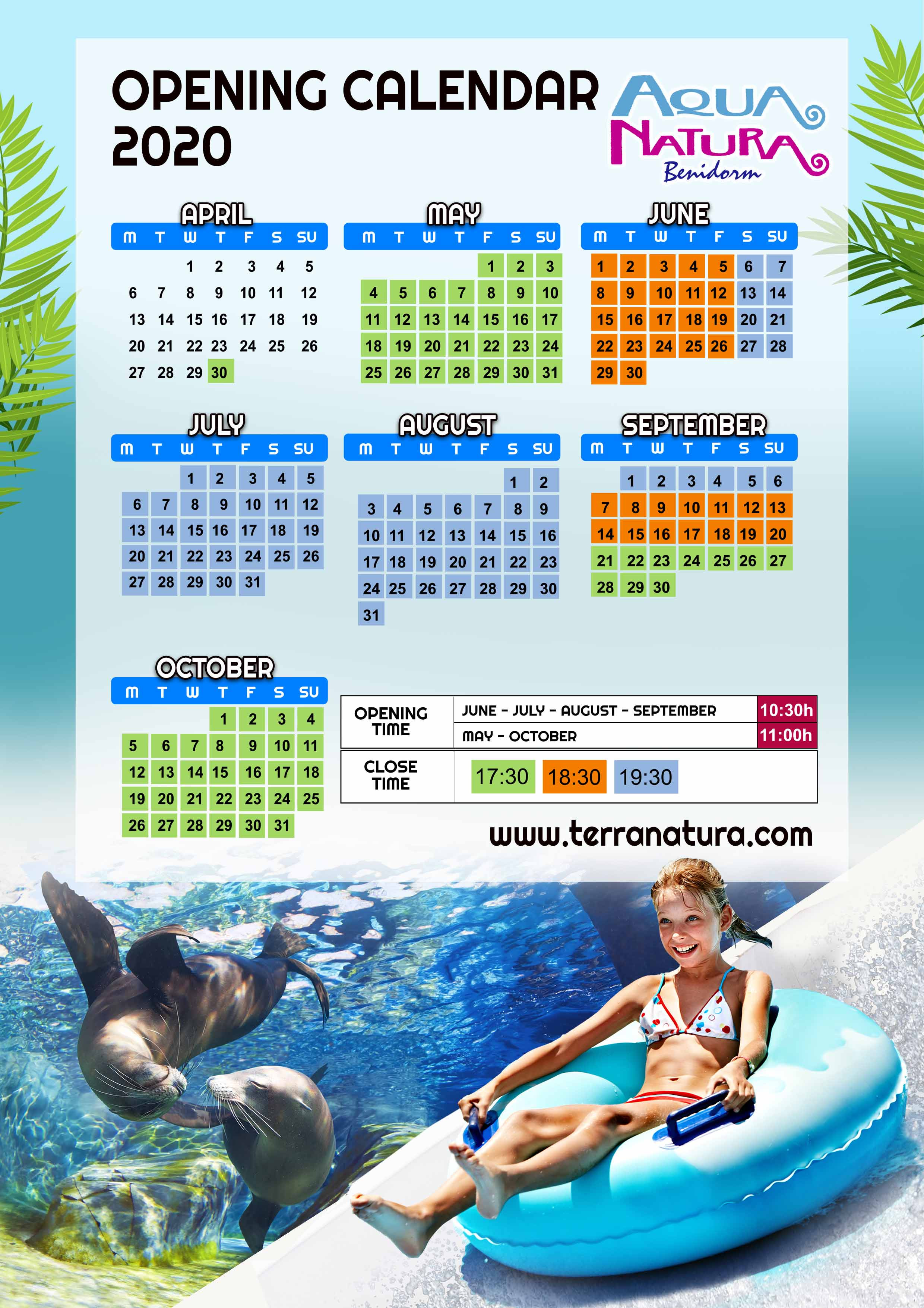 CALENDARIO APERTURA 2020 Aqua Natura ingles